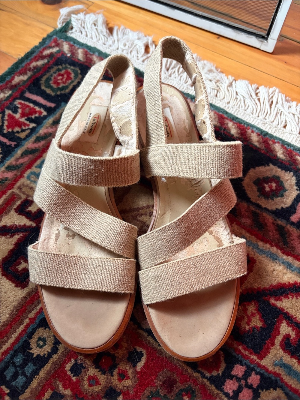 Italian-made beige sandals